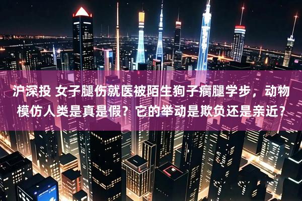 沪深投 女子腿伤就医被陌生狗子瘸腿学步，动物模仿人类是真是假？它的举动是欺负还是亲近？
