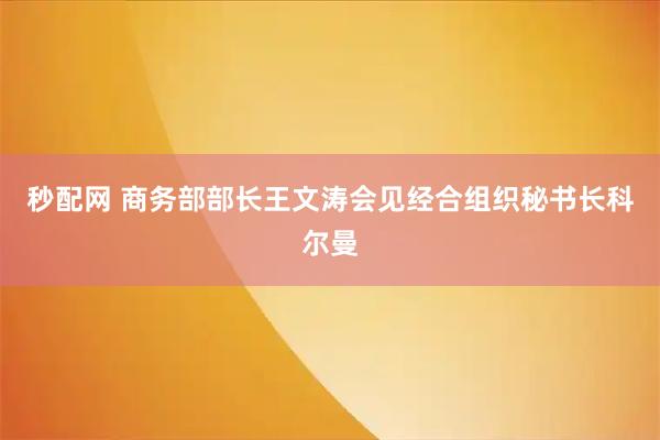 秒配网 商务部部长王文涛会见经合组织秘书长科尔曼