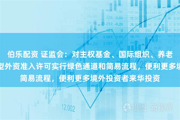 伯乐配资 证监会：对主权基金、国际组织、养老金慈善基金等配置型外资准入许可实行绿色通道和简易流程，便利更多境外投资者来华投资